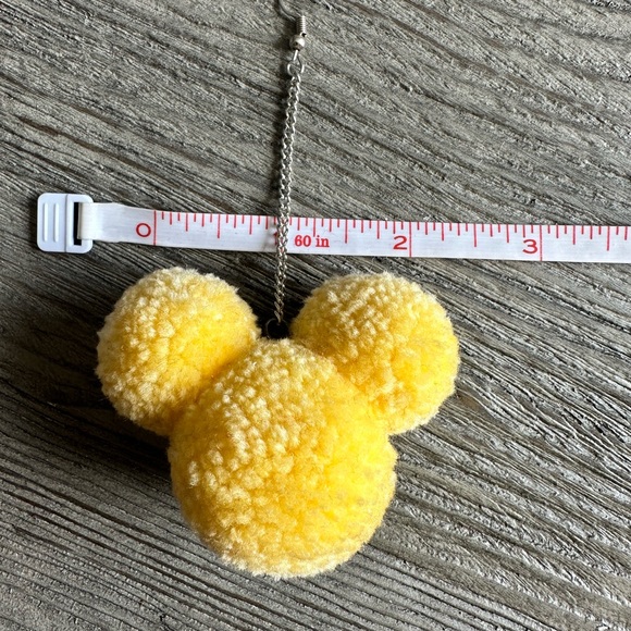 Disney Handmade Yellow Belle Thread Pom Pom Mickey silhouette earrings - Picture 3 of 4